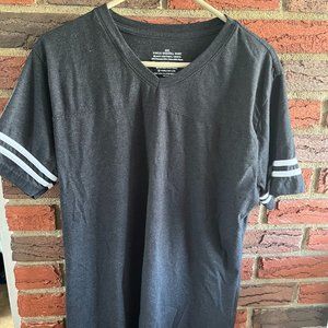 Black Heather, 2XL, Baseball Tee Short Sleeve